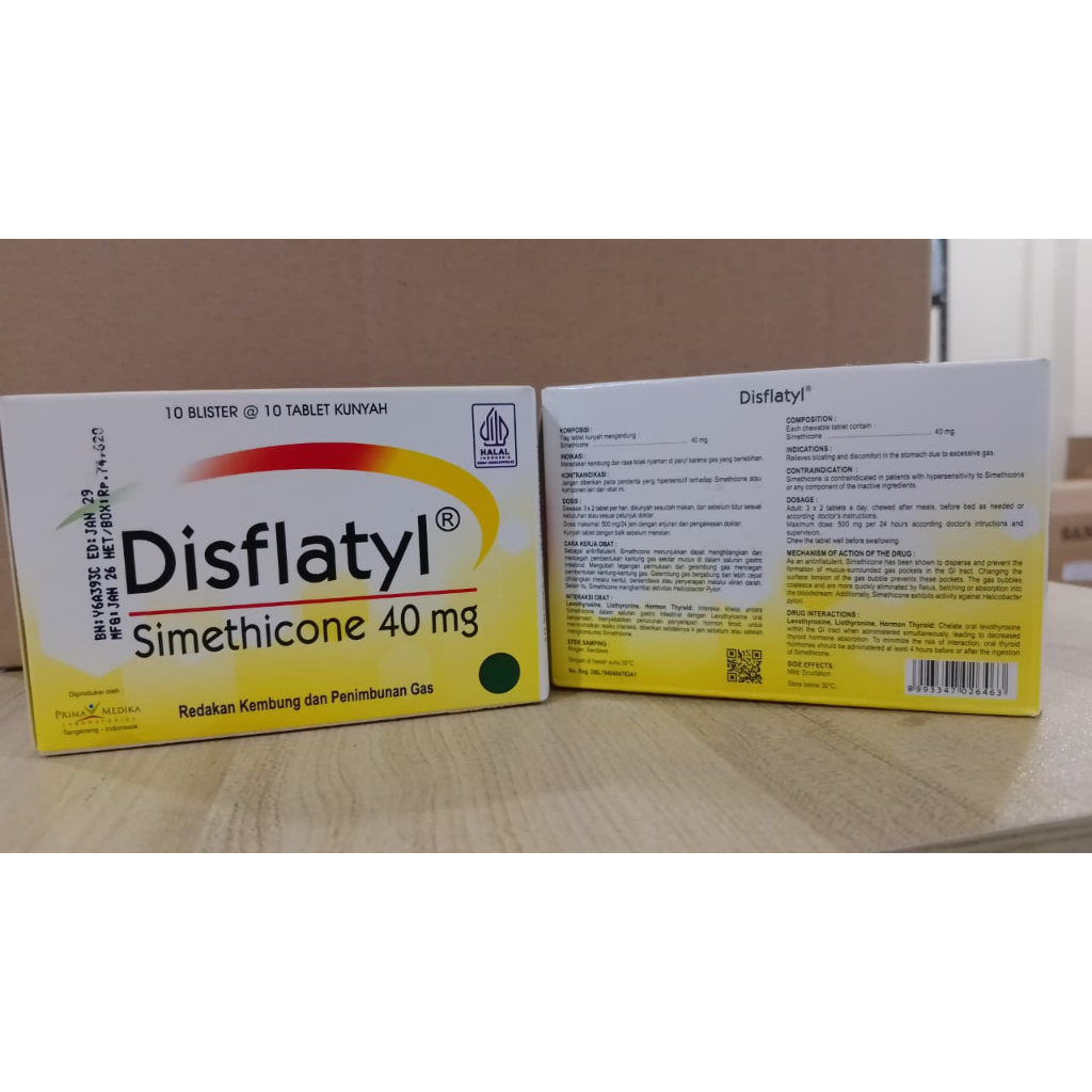 Disflatyl Simethicone 40mg 1 box @ 100 tablet