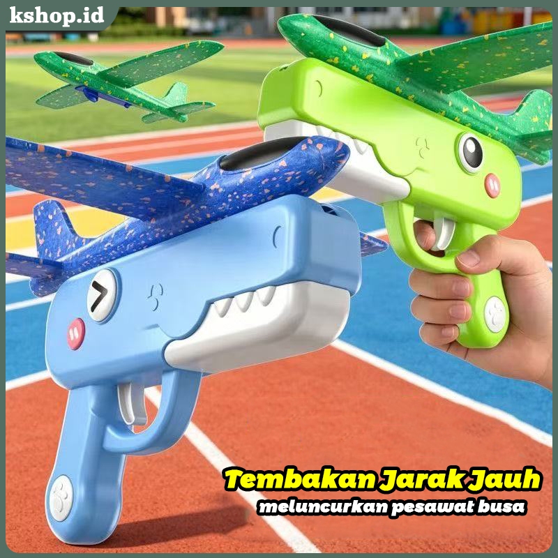 Mainan Anak tembakan Pesawat Terbang ada lampu / Mainan Tembakan Pesawat terbang