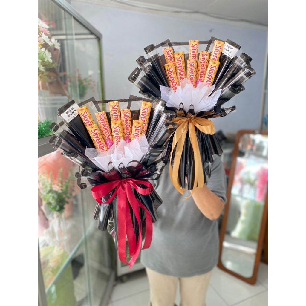 Buket Coklat Silverqueen - Buket Wisuda Coklat - Buket Valentine