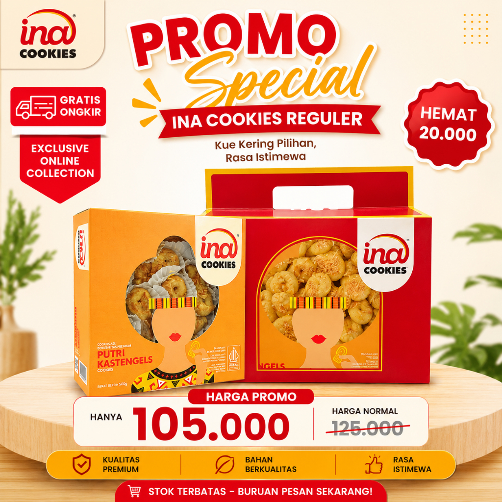 PROMO Ina Cookies Reguler  Cookies Premium Original Kue Kering Enak Isi Lengkap Cocok Hampers & Parc