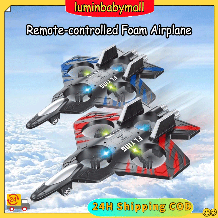 Mainan Pesawat Kontrol Jarak Jauh 2.4G EPP Stunt Remote Control Led Glider Airplane Foam Rc Pesawat 