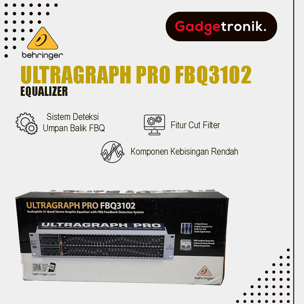 BEHRINGER EQUALIZER ULTRAGRAPH PRO FBQ-3102 2X31 BAND / EQUALIZER BERINGER ULTRA GRAPH PRO FBQ 3102 