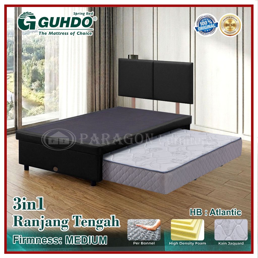 Guhdo Spring bed Ranjang Tengah, Sorong 3in1 New Prima, HB Prospine, Atlantic 090 100 120 140 160 18