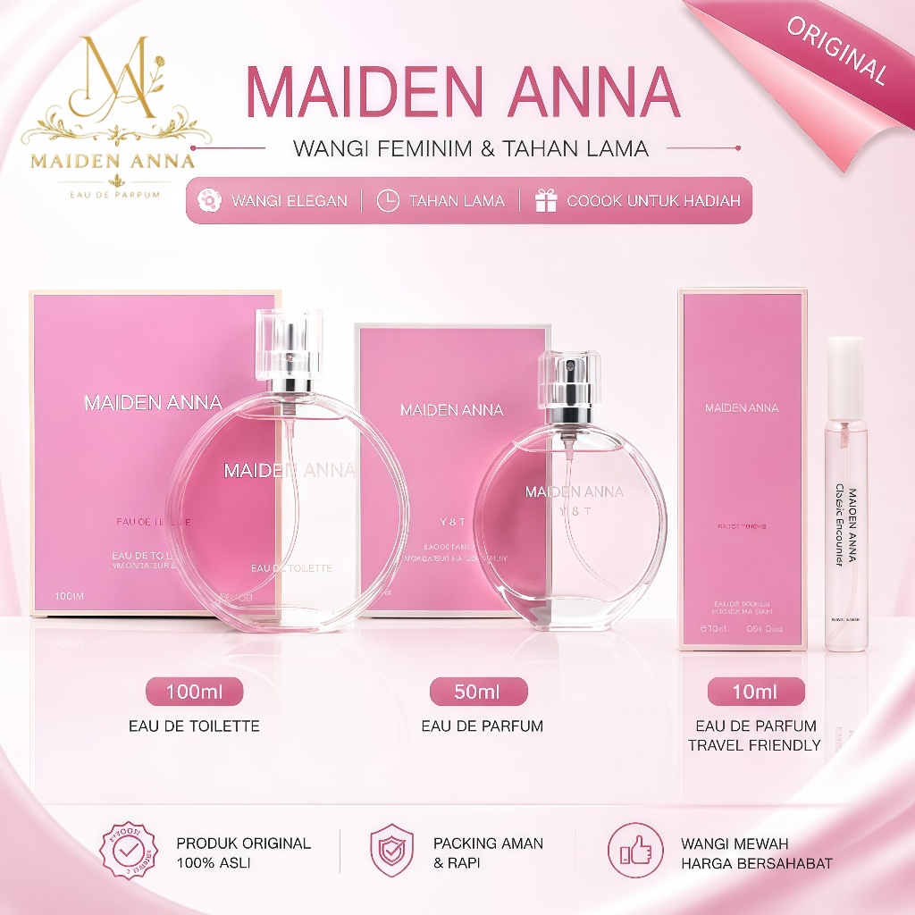 MAIDEN ANNA Parfum Maiden Anna Wanita 100ml Aroma Floral Tahan Lama Kemasan Mewah