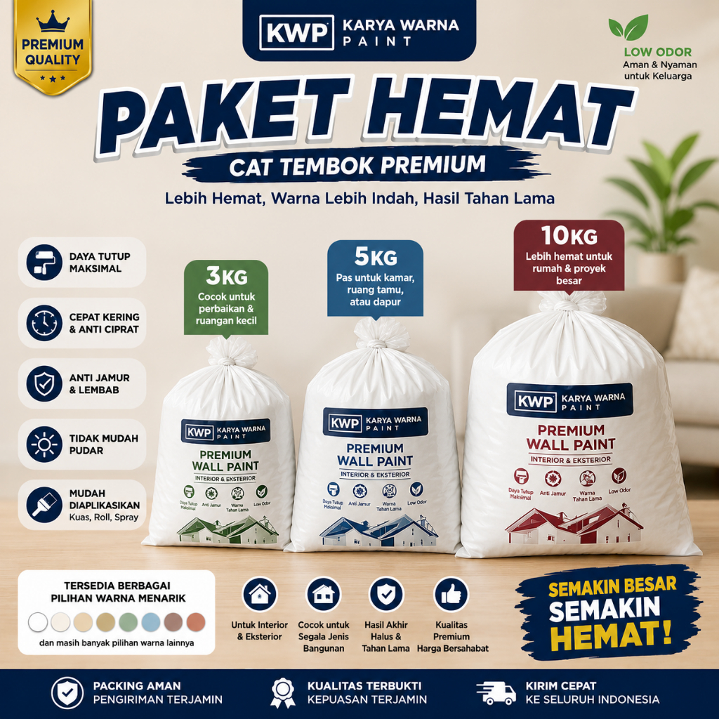 Cat Tembok Kiloan Paket Hemat 3KG 5KG 10KG