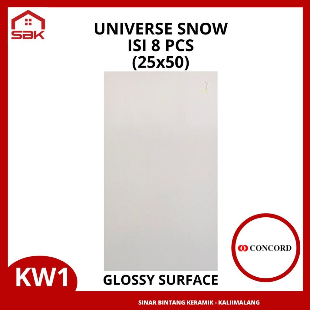 Keramik Dinding Kamar Mandi 25x50 Universe Snow Concord