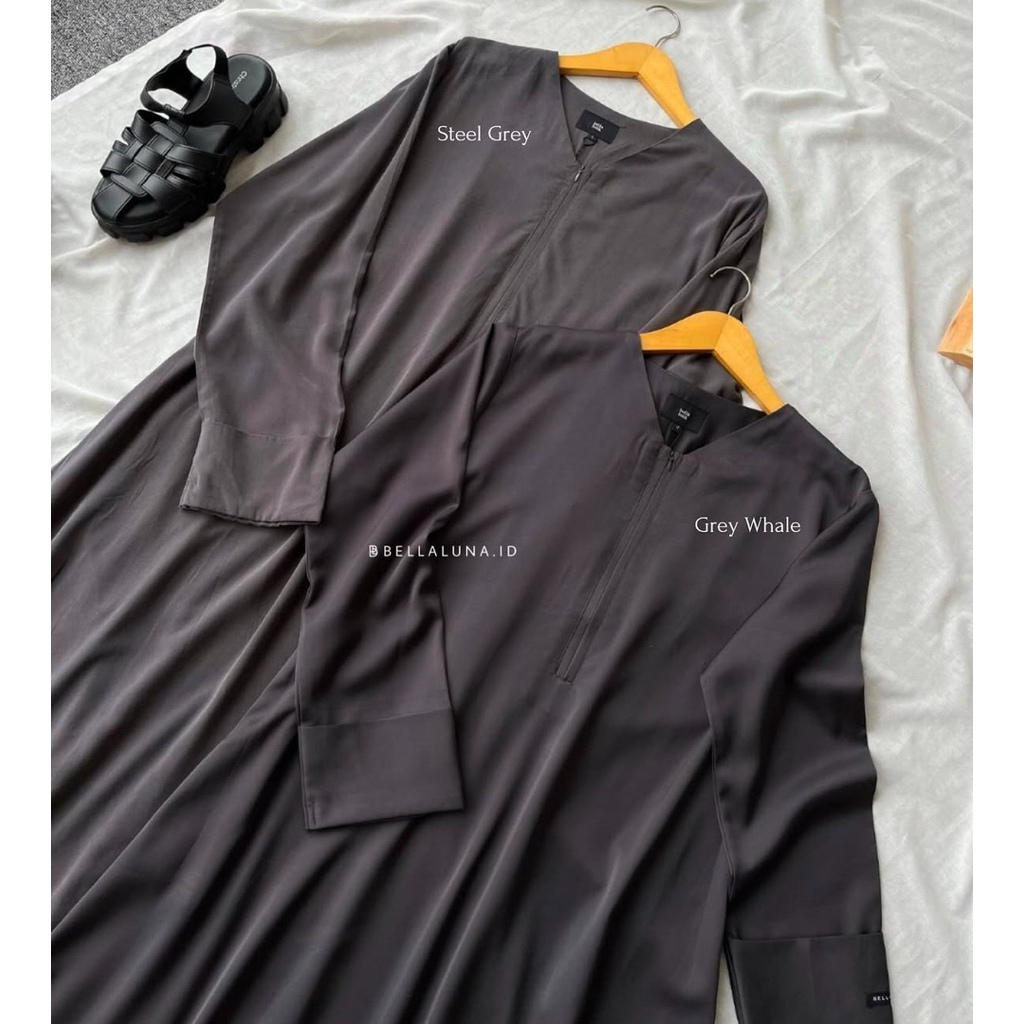 DEFECT SHIRA ABAYA GREY WHALE SIZE L BELLALUNA.ID