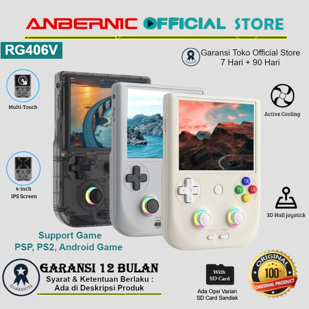 ANBERNIC RG406V Handheld Android System Retro Video Game Console PS1 PS2 Portable