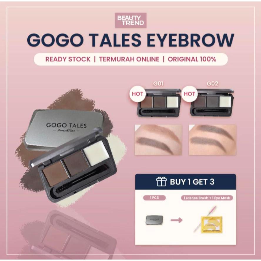 [READY ORI] Gogo Tales Eyebrow Powder Brow Mascara Cream Browcara Natural Waterproof GT583