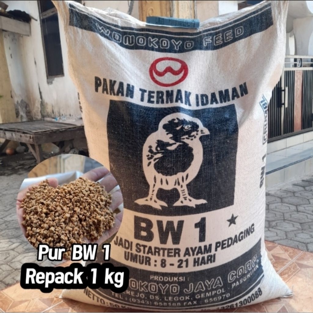 Pakan Ayam Pedaging BW1 kemasan 1 Kg - Nutrisi Lengkap untuk Pertumbuhan Maksimal