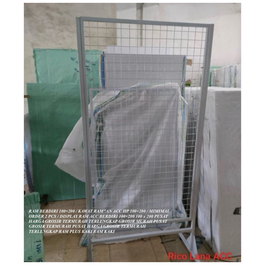 Ram Aksesoris Bingkai Jumbo Besi Tebal 100x200 cm Display Pajangan Dinding Gantungan Acc HP Konter 1