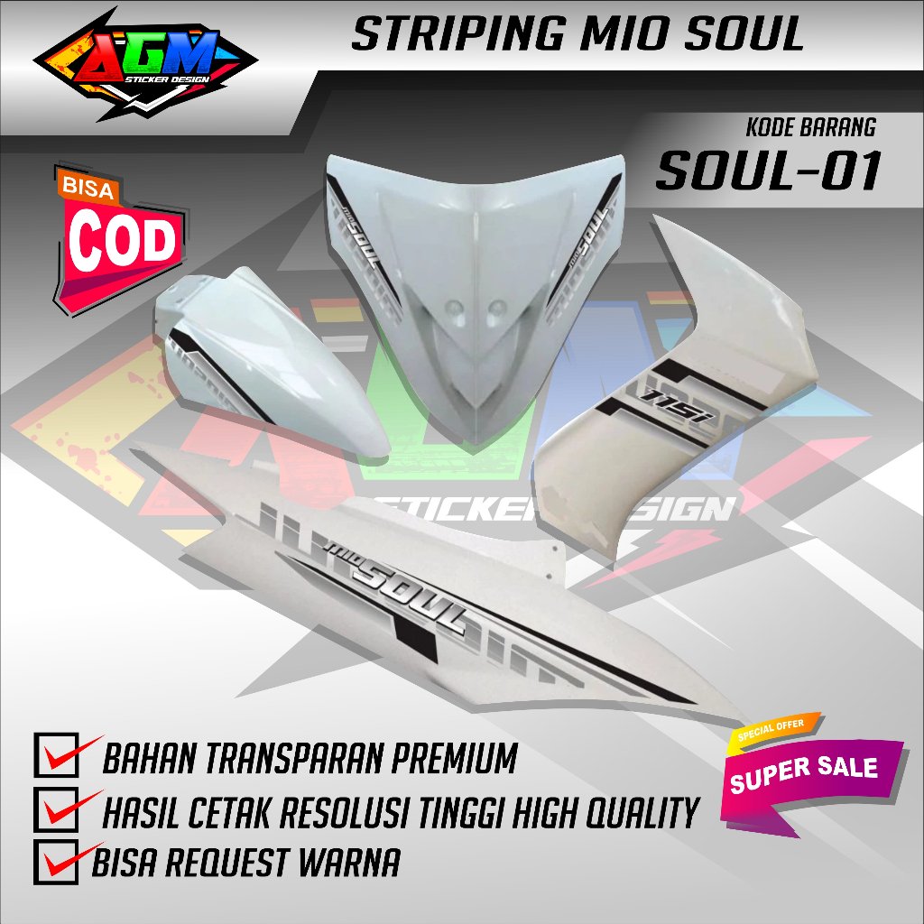 Striping Mio Soul Transparan/Stiker Striping Transparan Mio Soul Vietnam-001