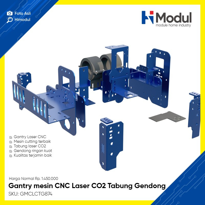 Gantry mesin CNC Laser CO2 Tabung Gendong