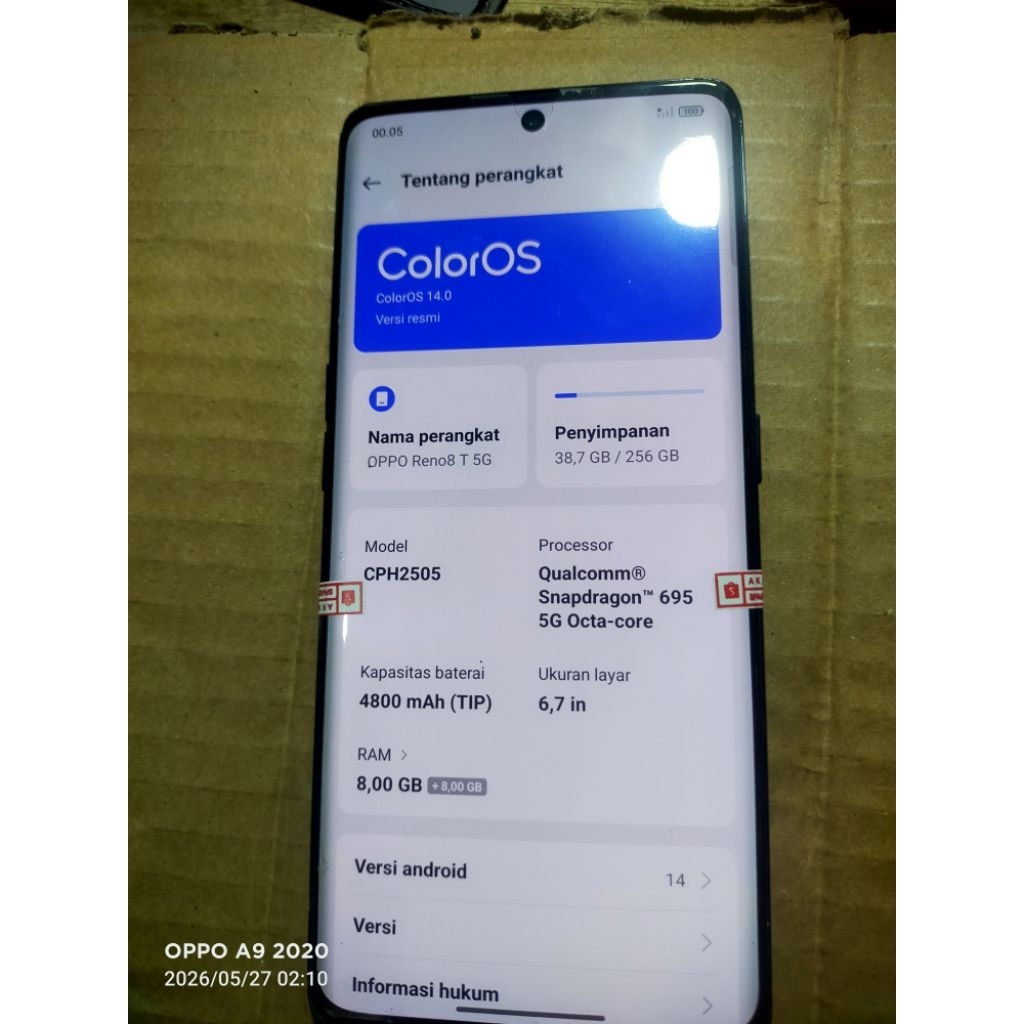 MESIN OPPO RENO 8T 5G RAM 8/256 NORMAL JAYA
