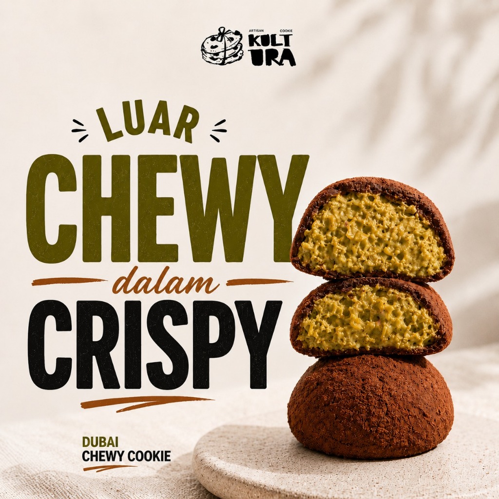 Cokelat Marshmallow Dubai Chewy Cookie Pistachio Kunafa by Kultura