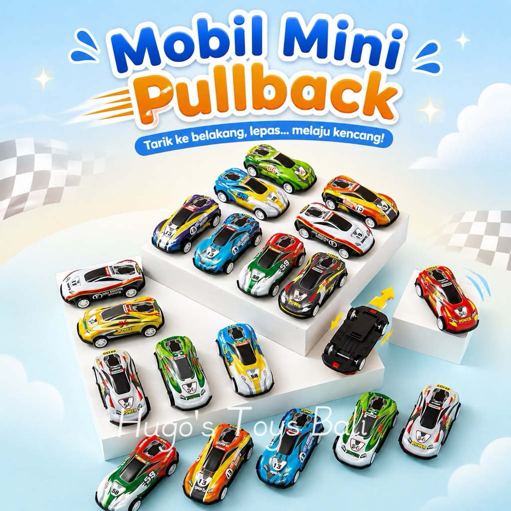 Mobil Mini Kecil Pullback Besi | Mainan Mobil Mundur Jalan Pajangan