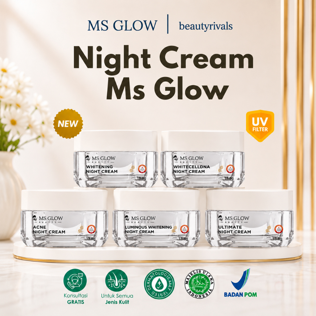 MS GLOW NIGHT CREAM ORIGINAL - CREAM MALAM MS GLOW KRIM MALAM MS GLOW