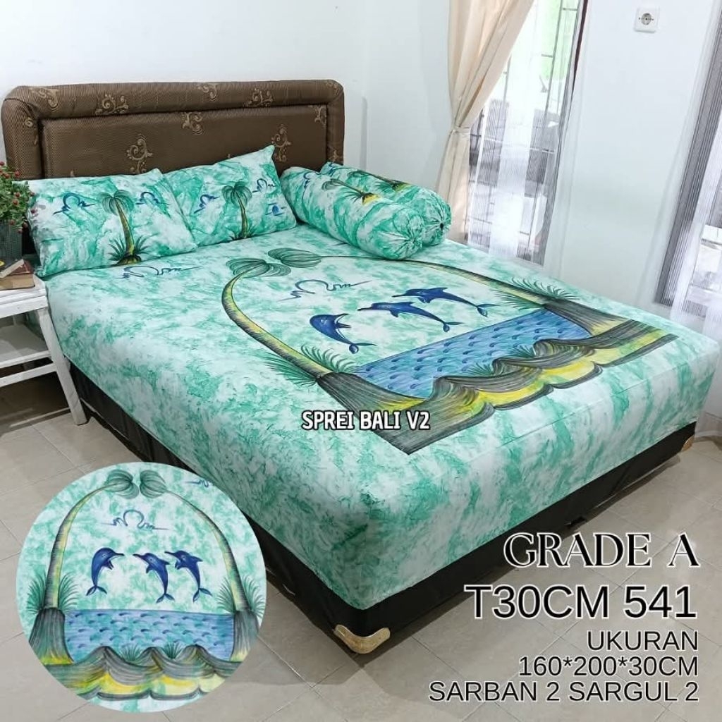 by mudha -160x200x30cm Sprei bali terpopuler bahan katun tebal & aman buat yg kasurnya tinggi