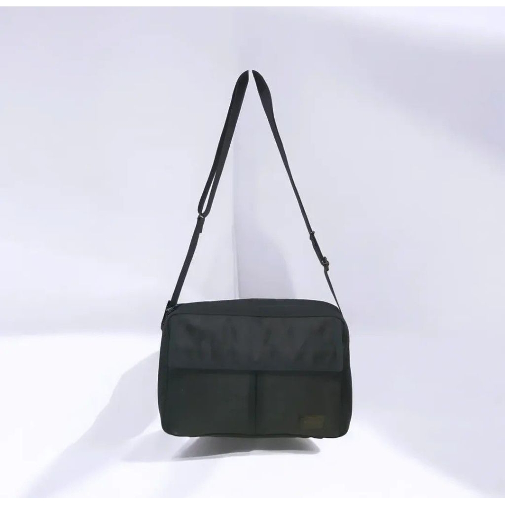 Porter Yoshida Japan Black Quilted Pattern Nylon Crossbody Bag Original