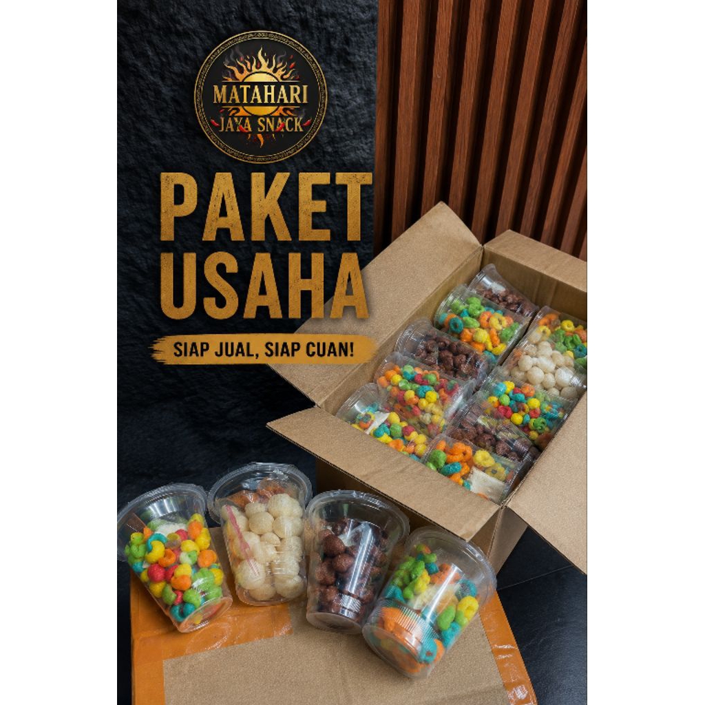PAKET USAHA SNACK COCO CRUNCH,MOMOGI,ENDOG LEWO,RING BUAH