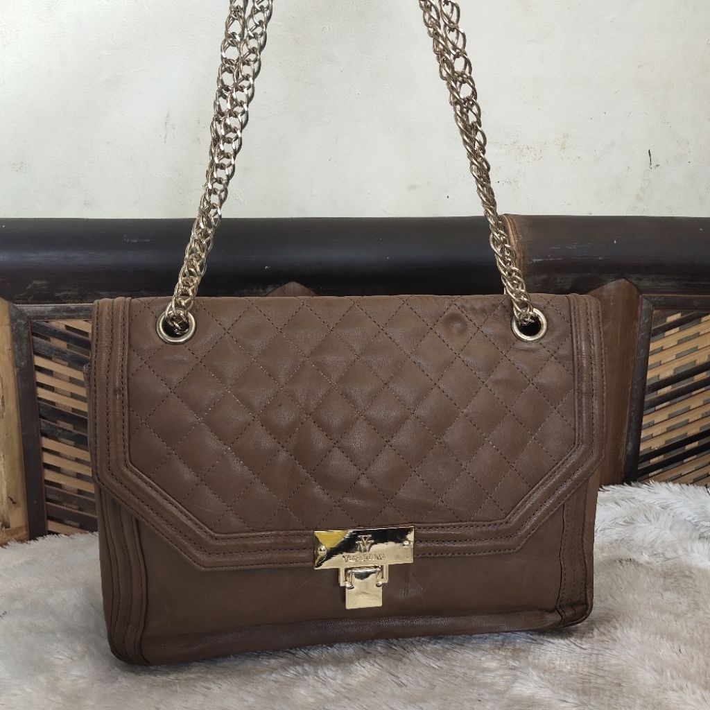 PL tas bahu tas selempang wanita kulit shoulder bag rantai Vera wang