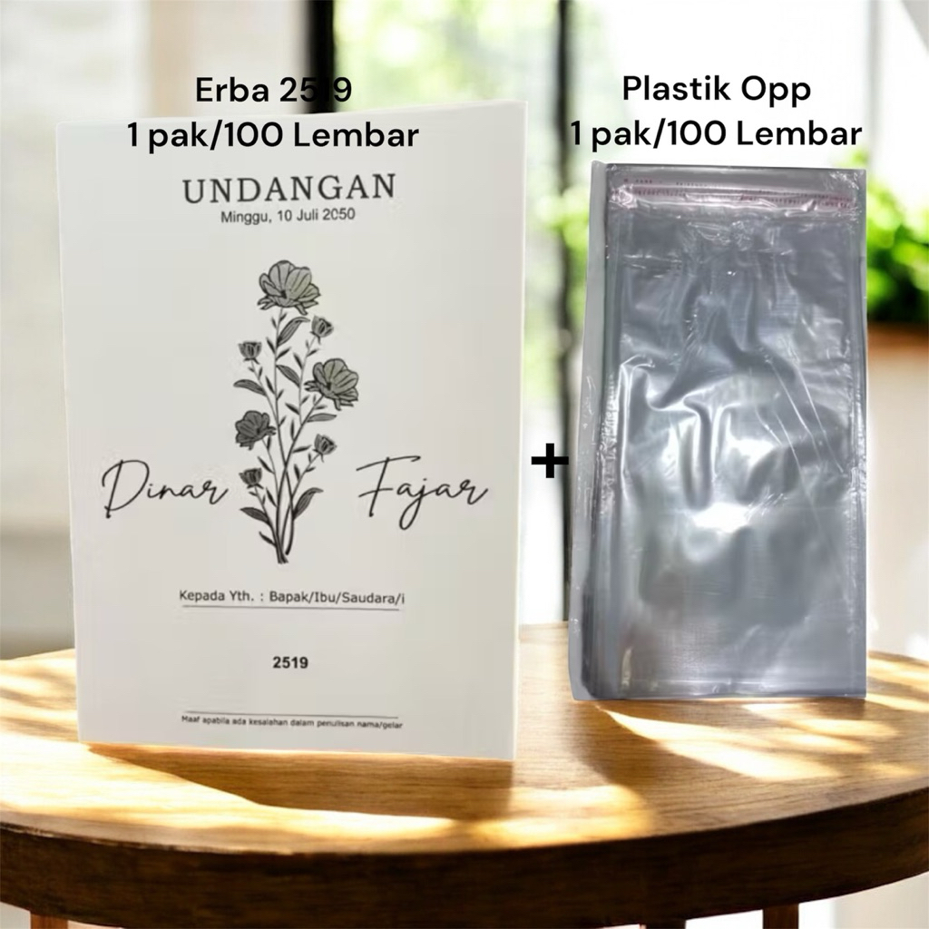 1 Pack Blangko Erba 2519 + 1 Pack Plastik Opp Blangko Erba 2519 Erba 2519 Gratis File setting