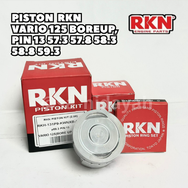 Piston Kit Vario 125 XB Boreup RKN RIK Pin 13 57.3 57.8 58.3  58.8 59.3
