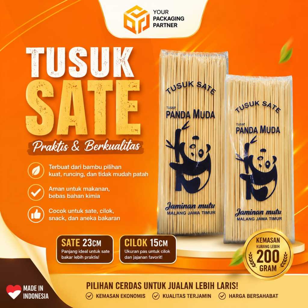 Tusuk Sate Bambu Cap Panda