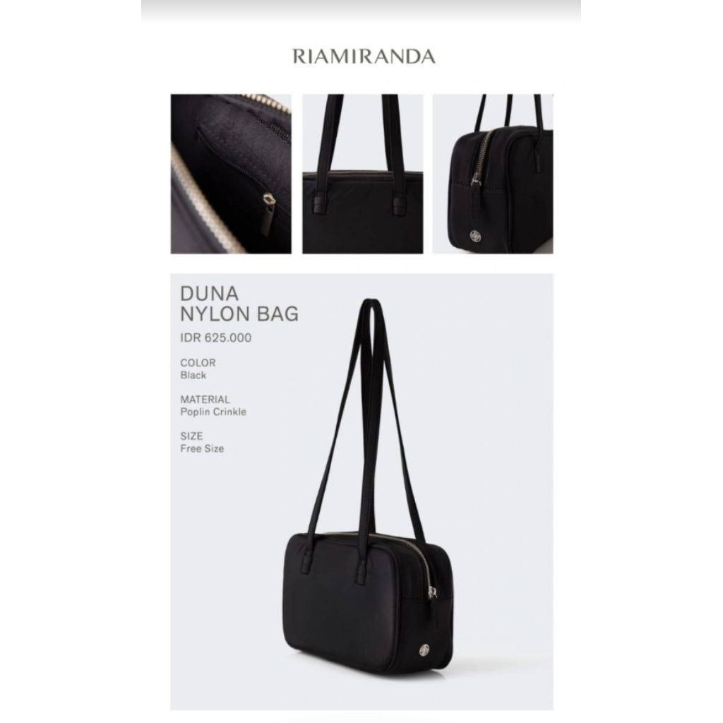 RIA MIRANDA Duna Nylon Bag BLACK / Bag riamiranda tas