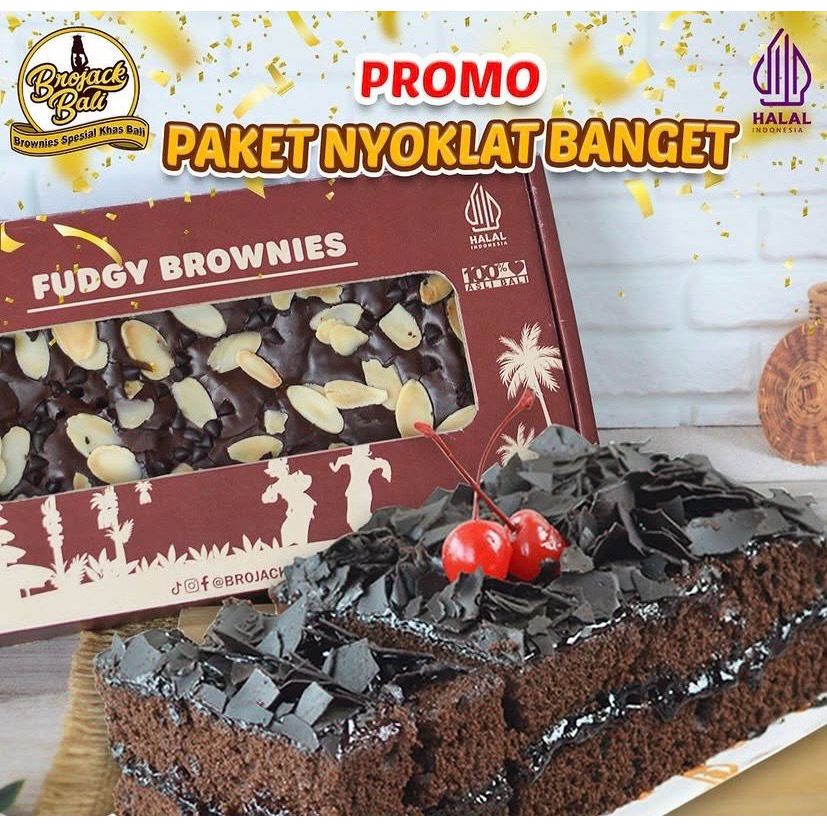 PROMO NYOKLAT BANGET I BROWNIES BLACKFOREST&FUDGY BROWNIES I BROJACK BALI