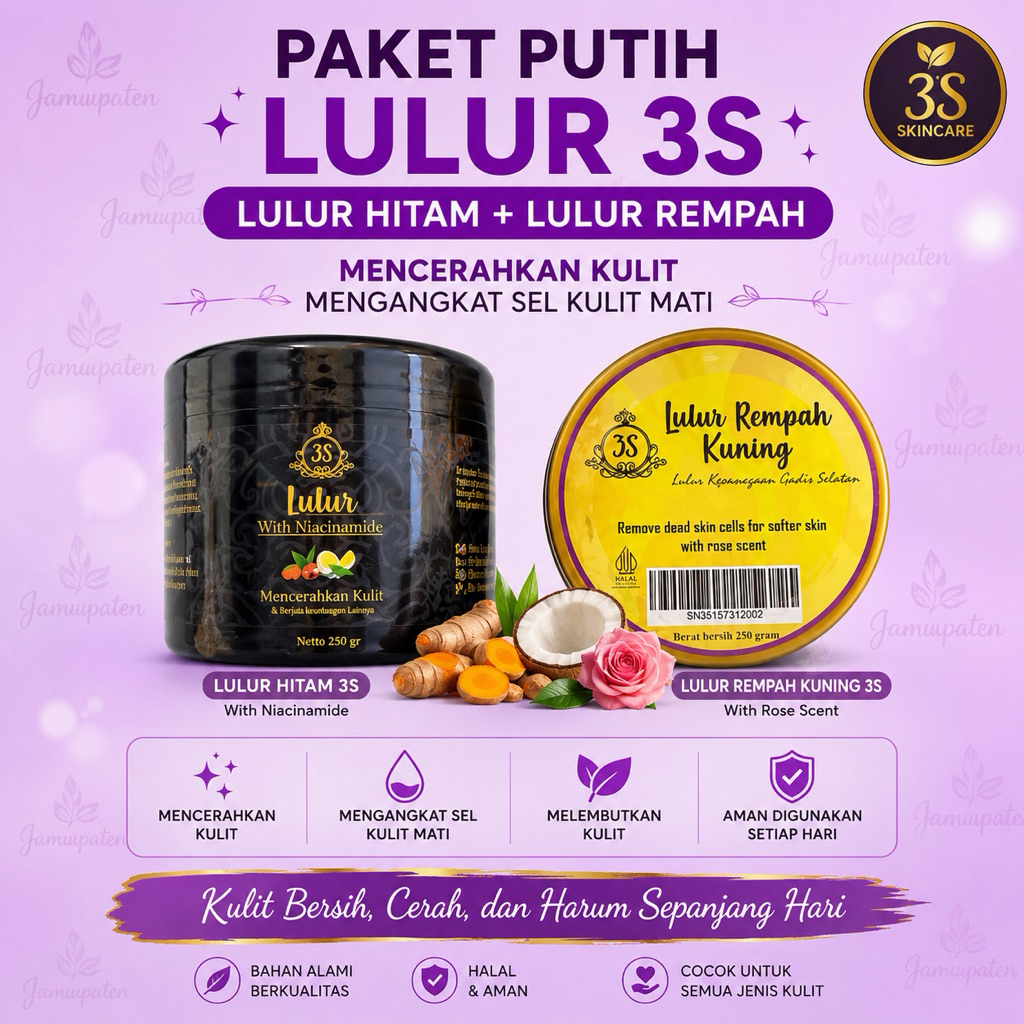 LULUR HITAM 3S/LULUR 3S / LULUR REMPAH 3S ORIGINAL