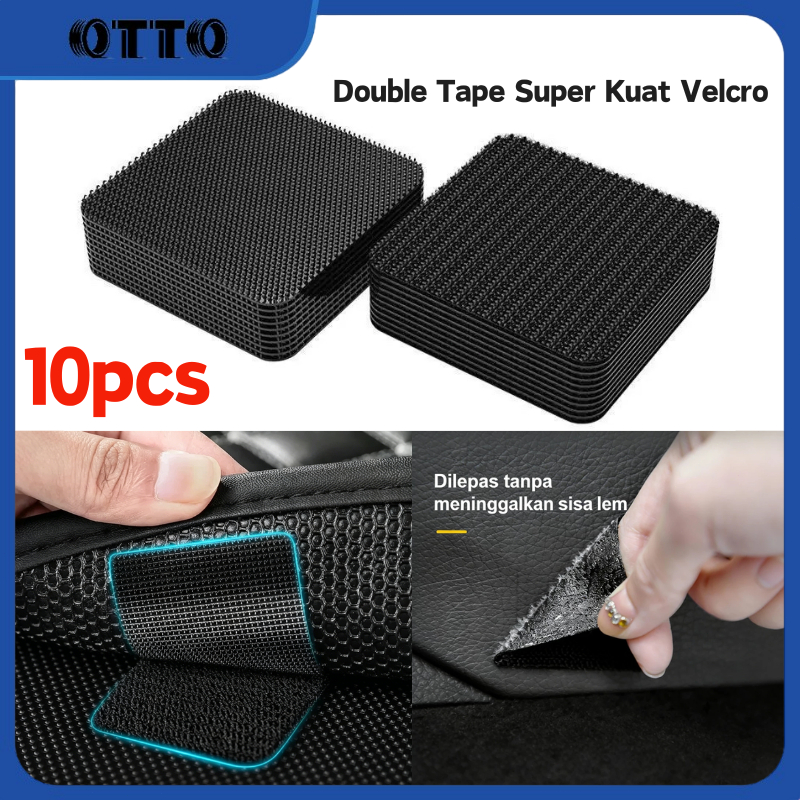 10Set Double Tape Super Kuat Velcro Stiker Velcro Untuk Alas Lantai Mobil Anti Slip Serbaguna