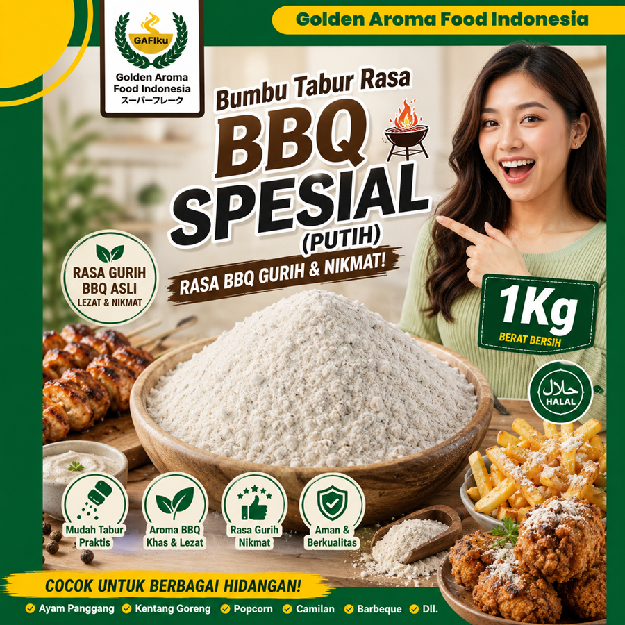 Bumbu Tabur Rasa BBQ Spesial (Putih), Jual Bubuk Barbeque Spesial (Putih) Murah Enak Aman Terbaik
