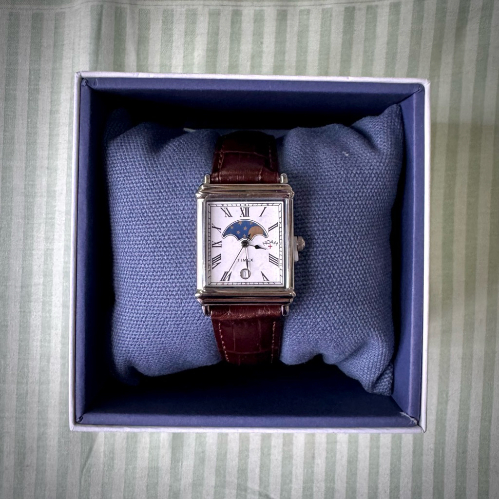 Noah x Timex Moonphase Brown Steel Watch not Seiko Cartier Zodiac Undercover Awake Noah Visvim CDG S