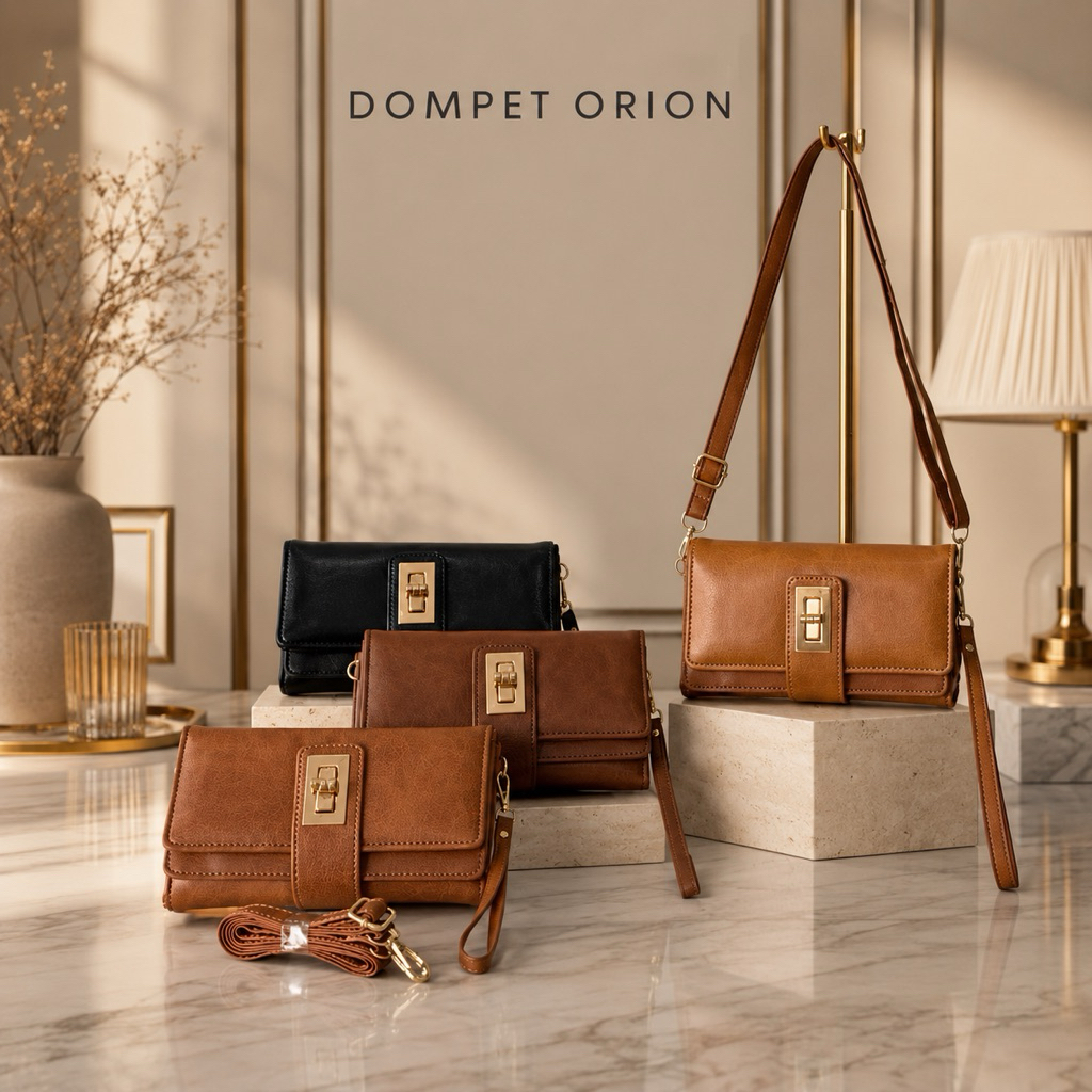 Tas Dompet Orion 2 Tali Dompet Wanita Panjang Dompet handphone Dompet Banyak Ruang Dompet Bisa Jadi 