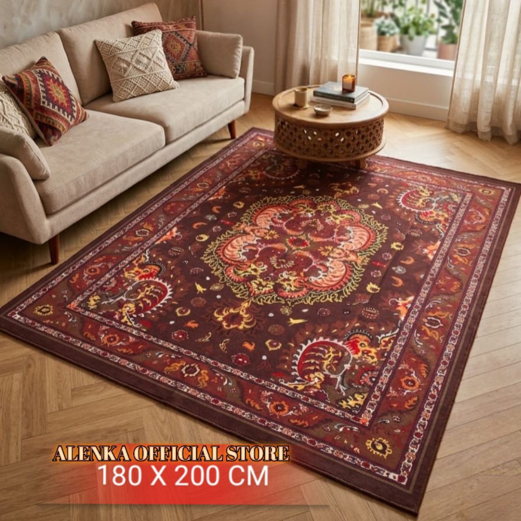 Karpet lantai NEW OSTRIC turki permadani jumbo 180x200 cm motif classic modern kualitas premium