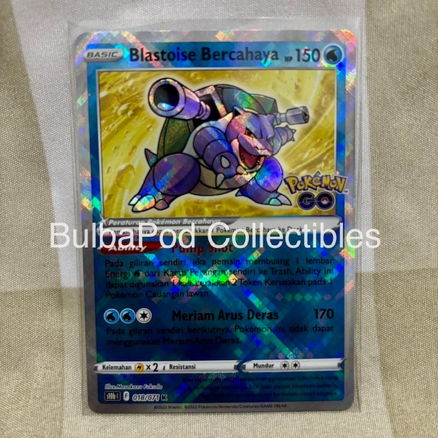 Pokemon TCG Indonesian Blastoise Bercahaya S10b 018/071 K Pokemon GO