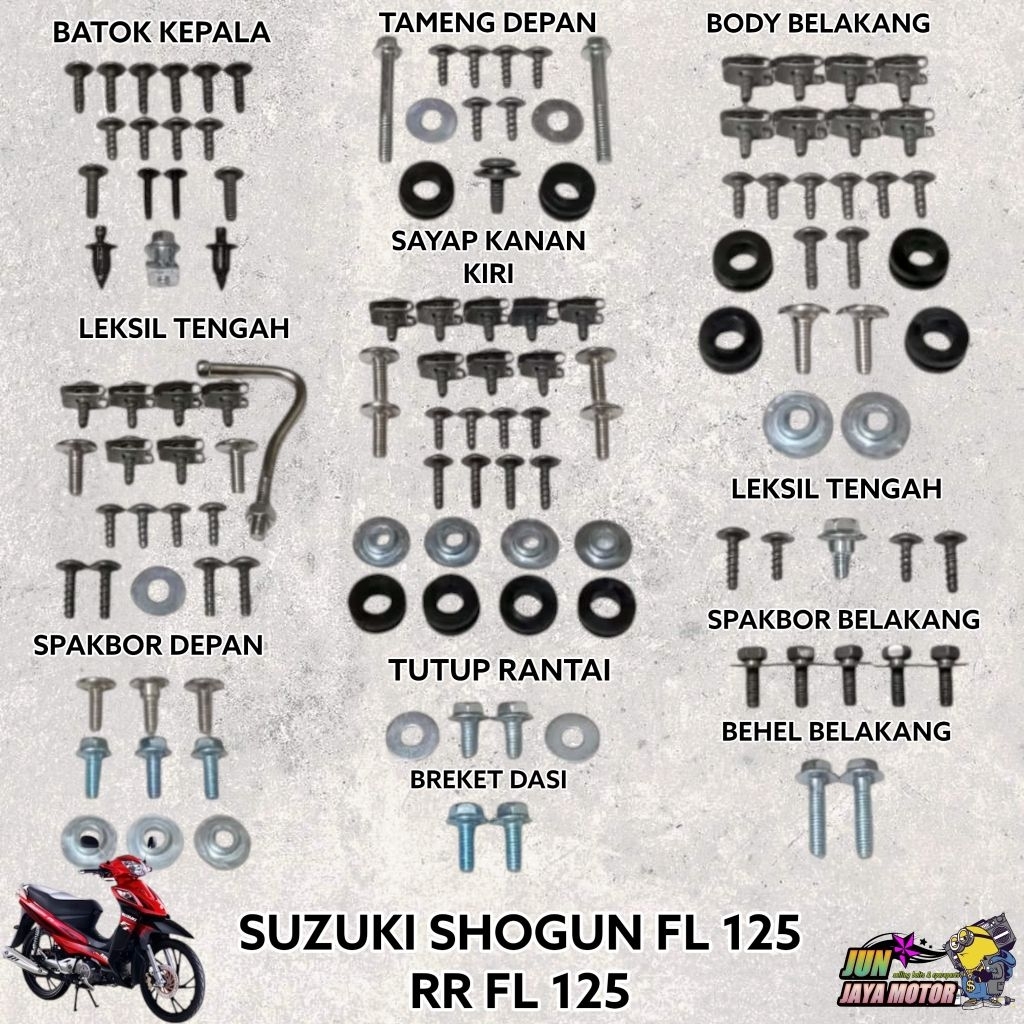 BAUT LENGKAP FULLSET BODY SUZUKI SHOGUN FL 125 RR FL 125 / BAUT FULL SET BODI SUZUKI SHOGUN FL 125 R
