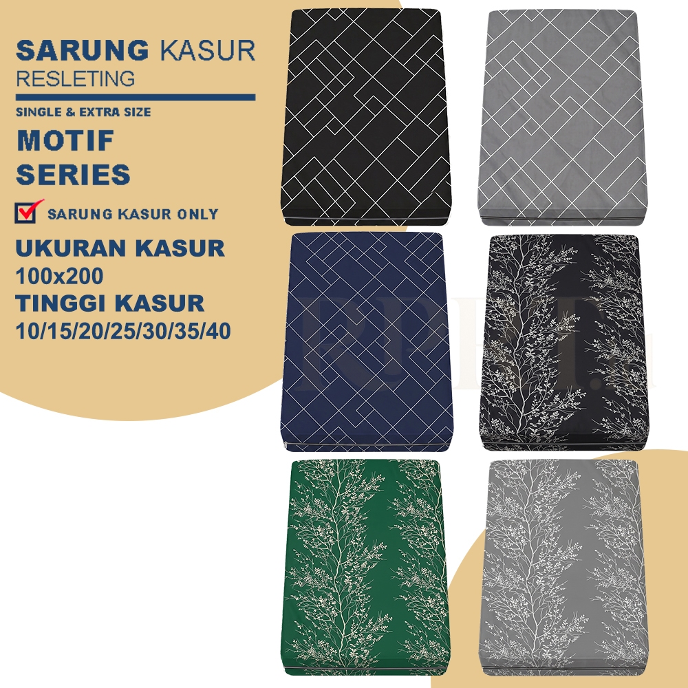 Sarung Kasur Busa Resleting 100x200 Single Bed Motif Aesthetic