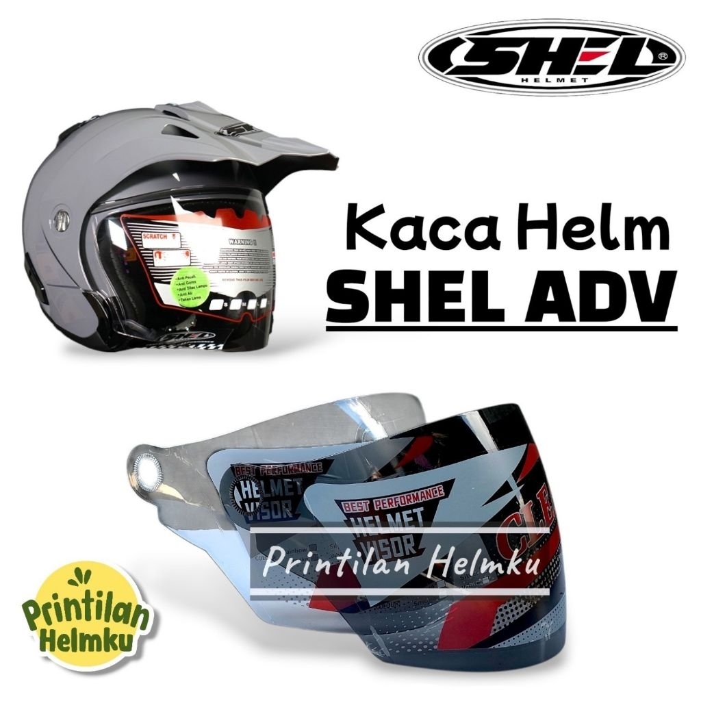 Kaca Helm SHEL ADV Visor Helm Shel Adv Anti Pecah Warna Smoke Hitam Bening