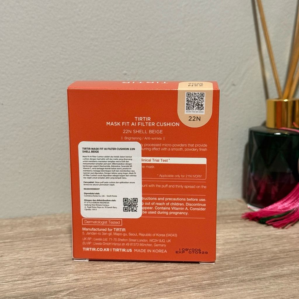 (NEW SEGEL) TIRTIR Mask Fit AI Filter Cushion 18g Shade 22N Shell Beige