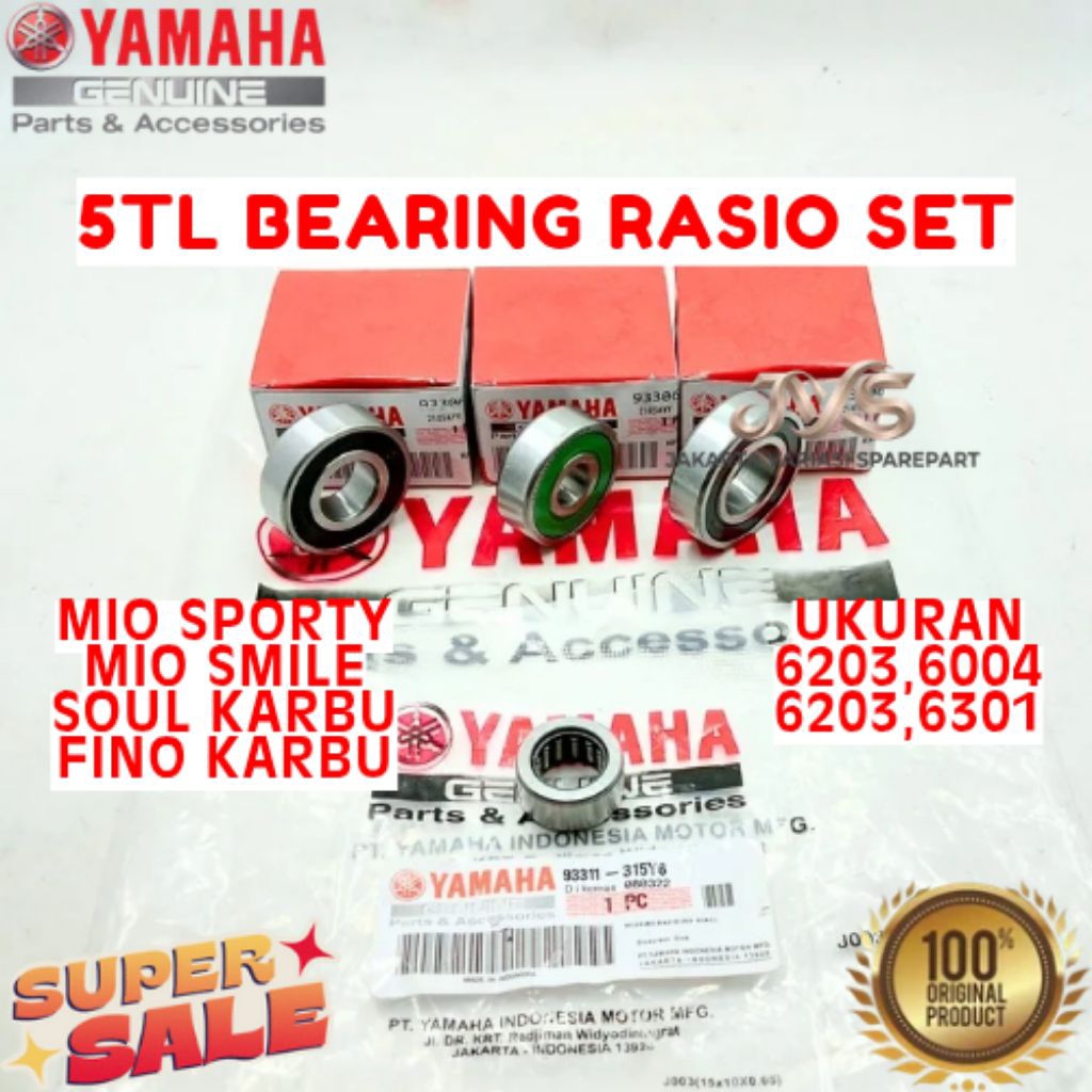 BEARING RASIO SET KODE 5TL, BEARING RASIO SET MIO SPORTY, BEARING RASIO SET MIO SMILE, BEARING RASIO