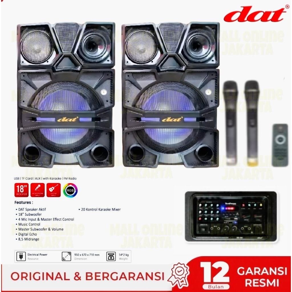 Speaker Aktif DAT 18 Inch Sepasang Dat Dx 181