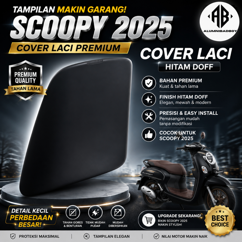 Cover Hitam doff lid inner pocket tutup laci kantong scoopy esp led new prestige K2F NC00 Gen 6 tahu
