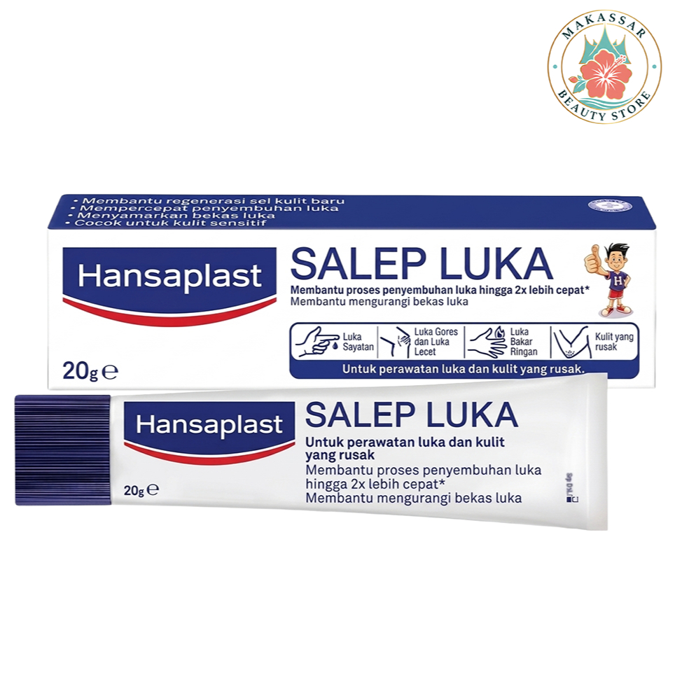 Hansaplast Salep Luka 20g - Salep Perawatan Luka, Bibir, Kulit yang Rusak & Mengurangi Risiko Bekas 