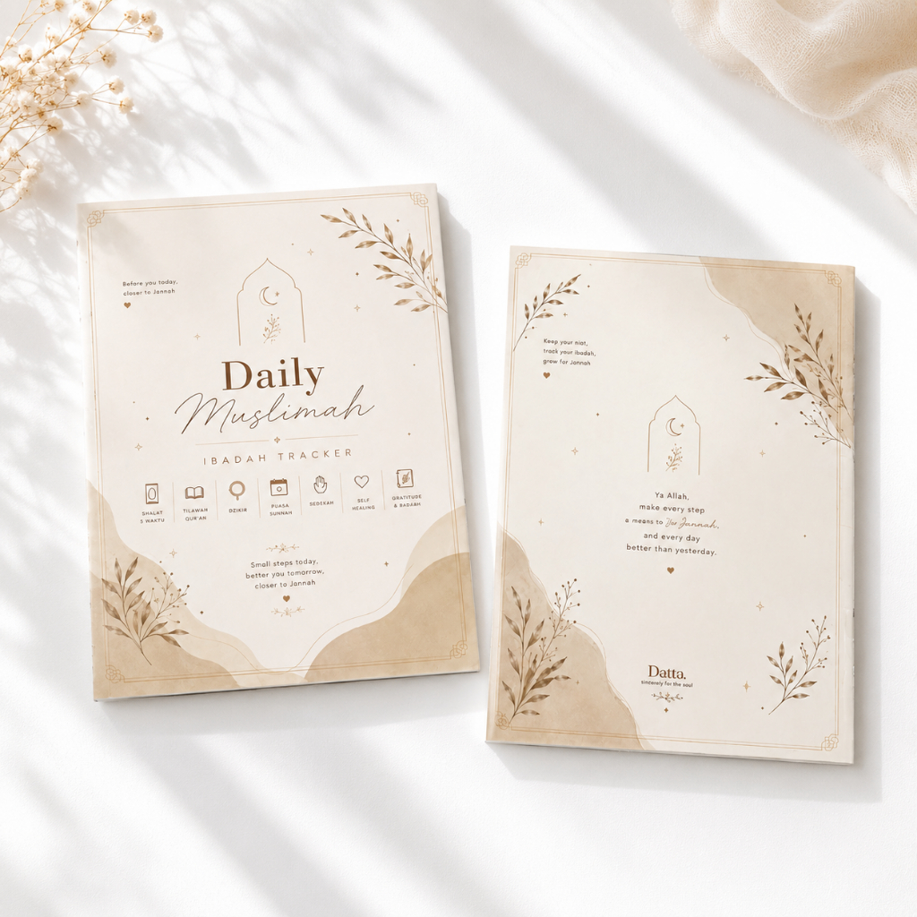Daily Muslimah Journal A5 Aesthetic | Ibadah Tracker Habit Tracker Islami Buku Catatan Ibadah