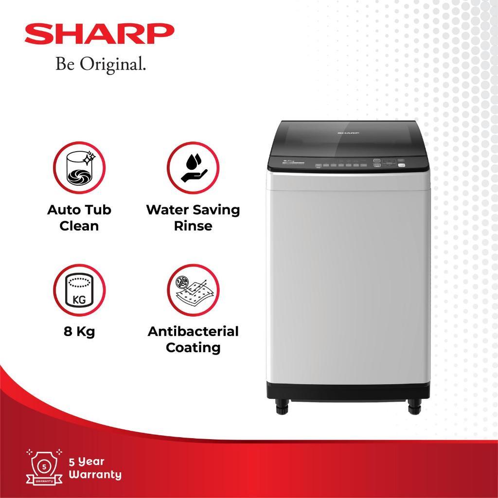 Mesin Cuci 1 Tabung SHARP 8KG Otomatis ESM 8000 BOGOR