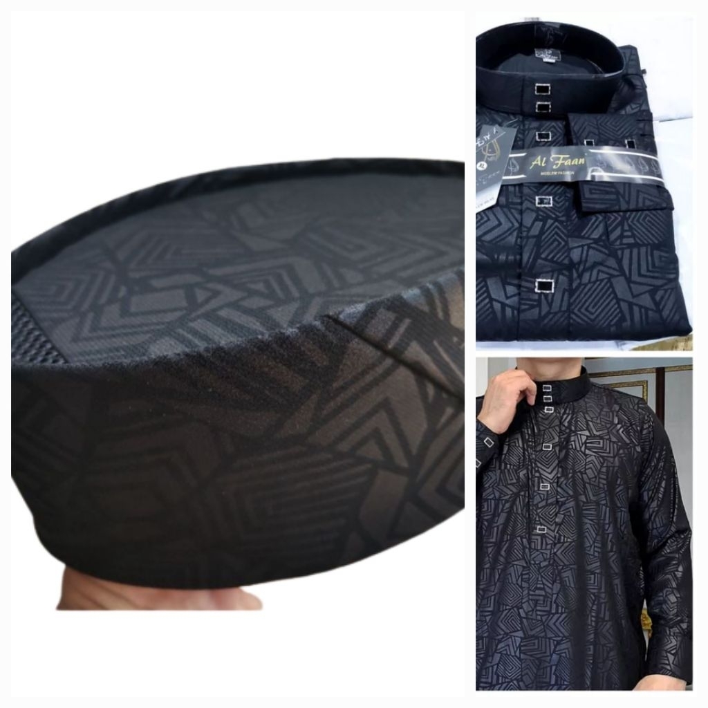 Peci songkok hitam sultan embos premium peci malaysia kopiah nasional motif anak, remaja dan dewasa