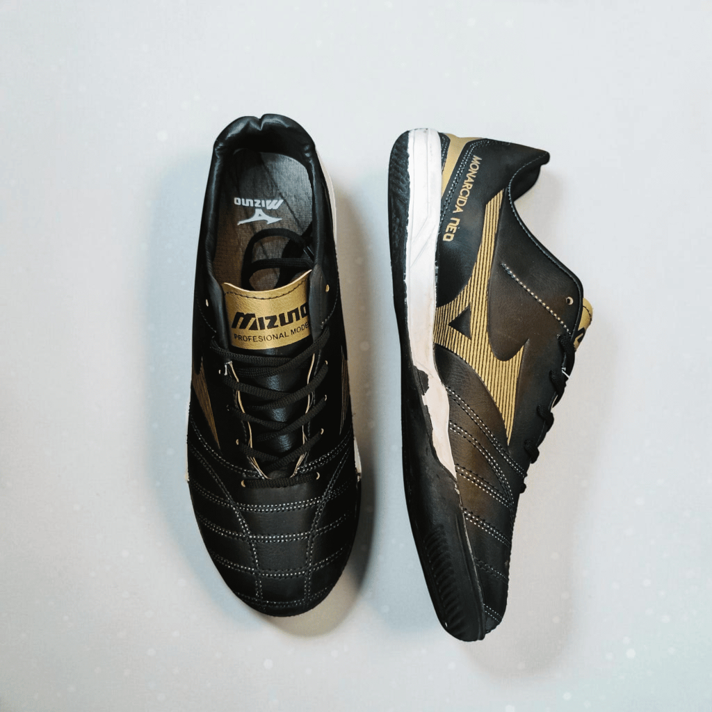 Kaaf - Sepatu Futsal Mizuno Monarcida Black Gold