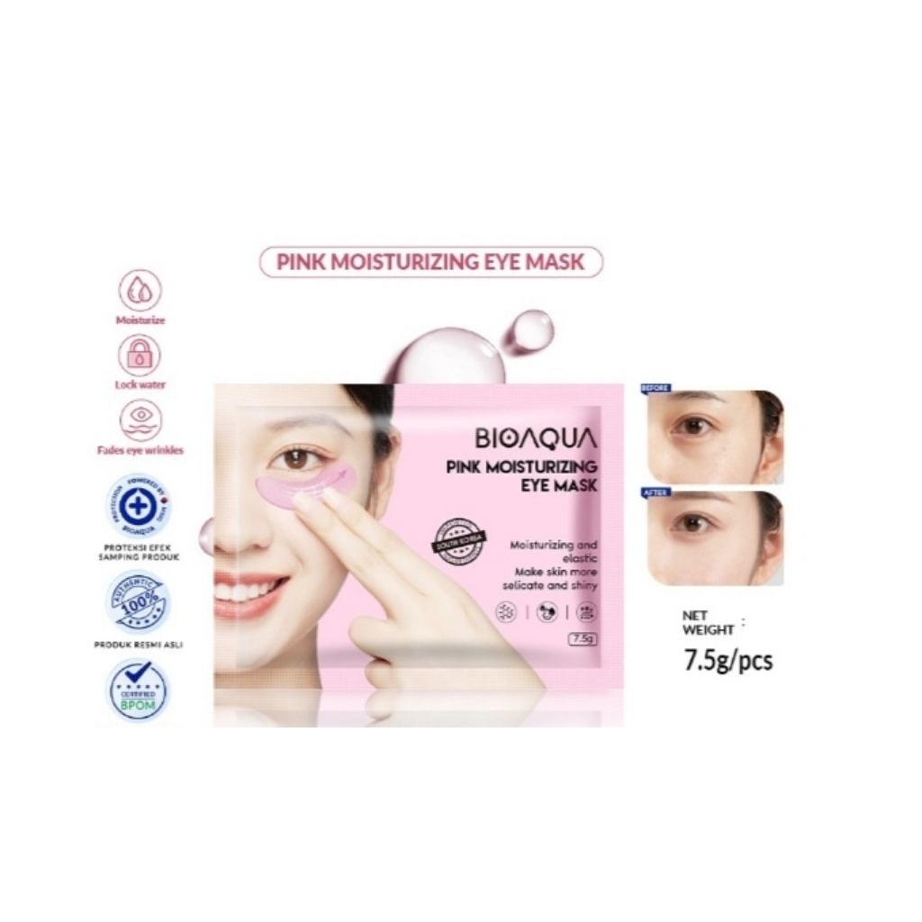 masker mata Pink Moisturizing Eye Mask dari kolaborasi UNNY x BIOAQUA.